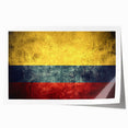 Rolled print of a Colombian landscape featuring lush greenery and floral elements, ideal for art wall dining room decor.