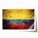 Rolled print of a Colombian landscape featuring lush greenery and floral elements, ideal for art wall dining room decor.
