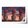 Rolled print of Easter Island scenery with muted earth tones, ideal for art wall dining room.