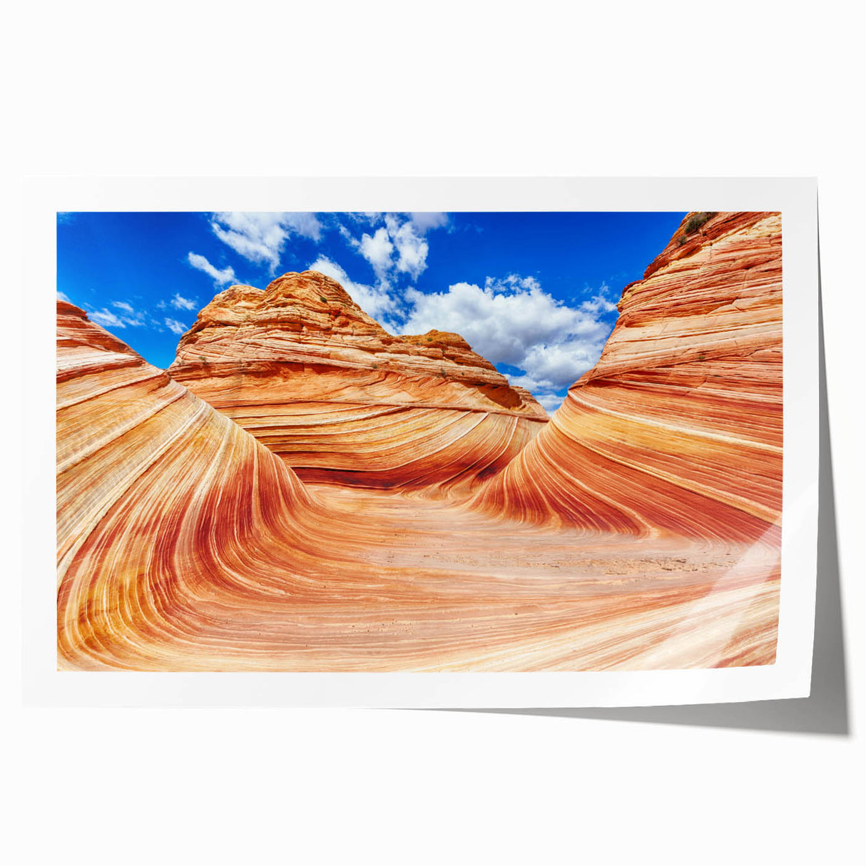 Extra large rolled print of Coyote Buttes in Arizona, featuring earthy tones, ideal for art wall dining room.