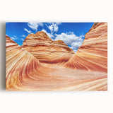 Black and white photograph of Coyote Buttes in Arizona on large stretched canvas, ideal for kitchen wall art.