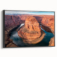 Black and white framed canvas of Glen Canyon, Arizona, in a vintage poster style, ideal for bedroom wall decor.