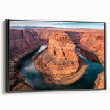 Black and white framed canvas of Glen Canyon, Arizona, in a vintage poster style, ideal for bedroom wall decor.
