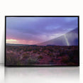 Large abstract wall art depicting the Sonoran Desert in Arizona with vibrant earth tones on a black framed acrylic print.