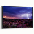 Black and white landscape art painting of the Sonoran Desert on framed canvas, ideal for bedroom wall decor.