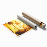 Extra large floral art on rolled canvas depicting Beverly Hills scenery.