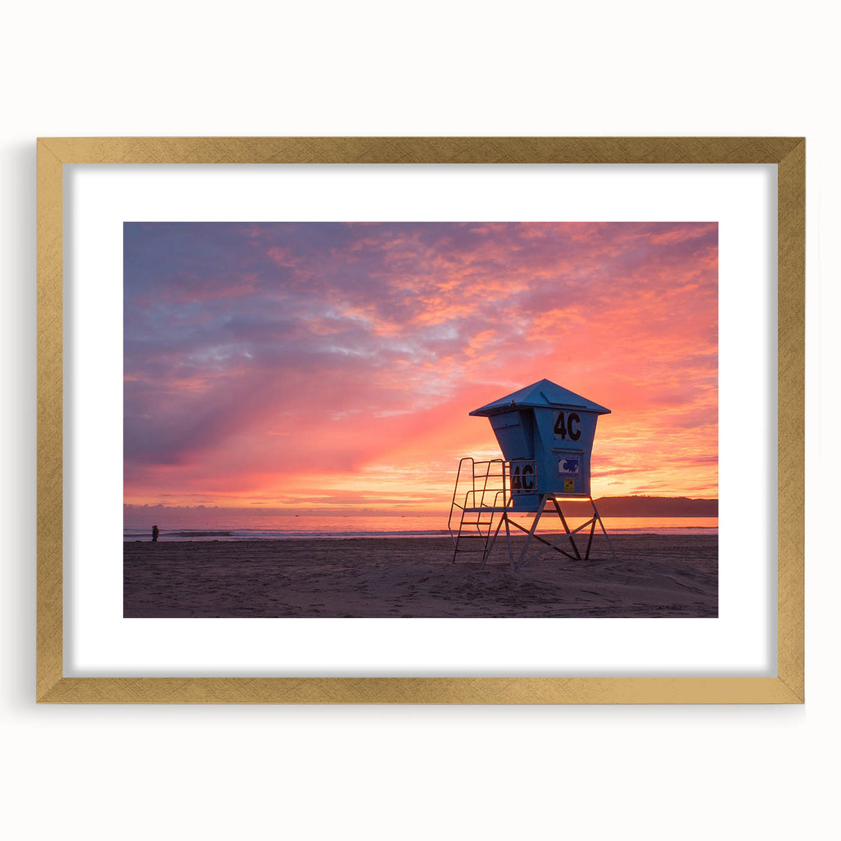 Extra large wall art depicting an abstract Coronado, California scenery in textured gold tones, ideal for living room decor.