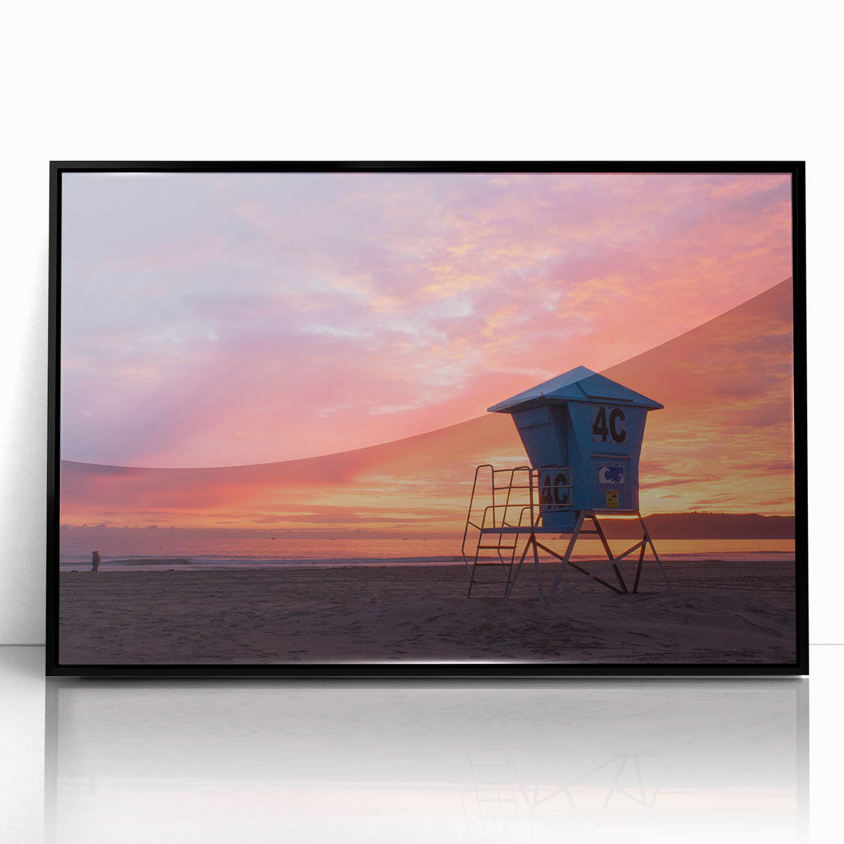 Large abstract wall art depicting the Coronado, California scenery in muted earth tones on a framed acrylic panel.