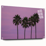 Acrylic print of the Hollywood skyline in muted gray tones, suitable for bedroom or dining room decor.