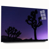 Large abstract wall art of Joshua Tree in earth tones on acrylic glass, ideal for bedroom or dining room decor.