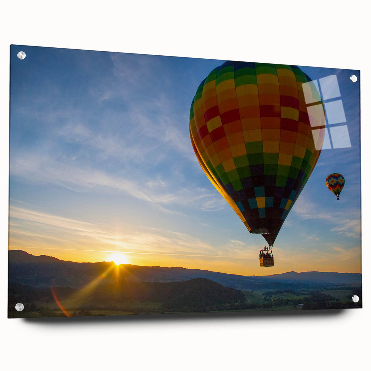 Acrylic print of California's Napa Valley in muted earth tones, suitable for dining room decor.