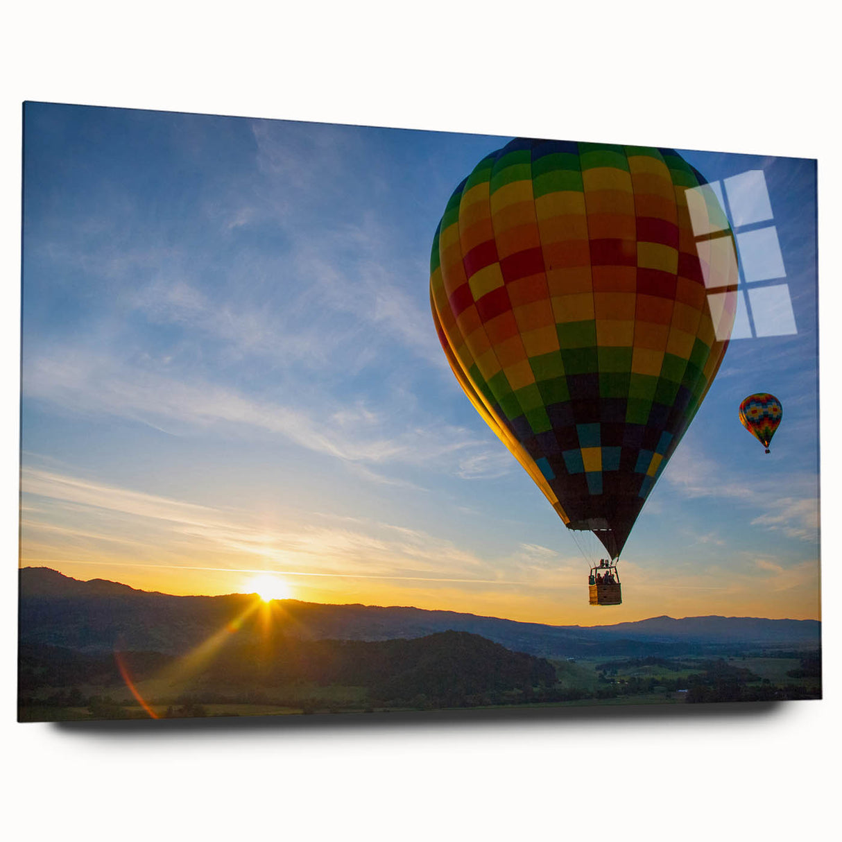 Acrylic print of a large abstract depiction of Napa Valley in muted earth tones, suitable for bedroom or dining room art.