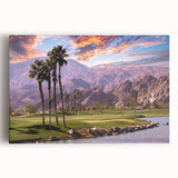 Black and white large art print of Palm Springs scenery on stretched canvas, suitable for kitchen wall art.