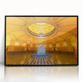 Large abstract wall art depicting a Sacramento scenery in black and white tones on a framed acrylic.