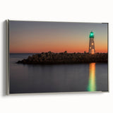 Landscape art painting of Santa Cruz with vivid colors on a framed canvas, ideal for living room decor.