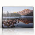 Large abstract wall art depicting the Sierra Nevada in muted earth tones on a framed acrylic.