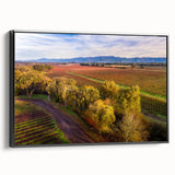 Vintage poster art of California's Sonoma scenery on a framed canvas, featuring vibrant colors.