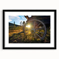 Abstract art print of Vail, Colorado, in vibrant colors on a black framed mat, ideal for extra large living room wall art.