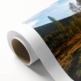 Art deco poster of Vail, Colorado scenery in pastel shades on rolled canvas, ideal for nursery wall art.