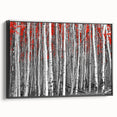 Black and white framed canvas of Aspen, Colorado landscape, ideal for bedroom decor.
