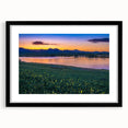 Abstract art print of Boulder, Colorado landscape in vibrant colors on a large, framed canvas.