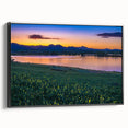 Black and white landscape art painting of Boulder, Colorado on framed canvas, suitable for bedroom decor.
