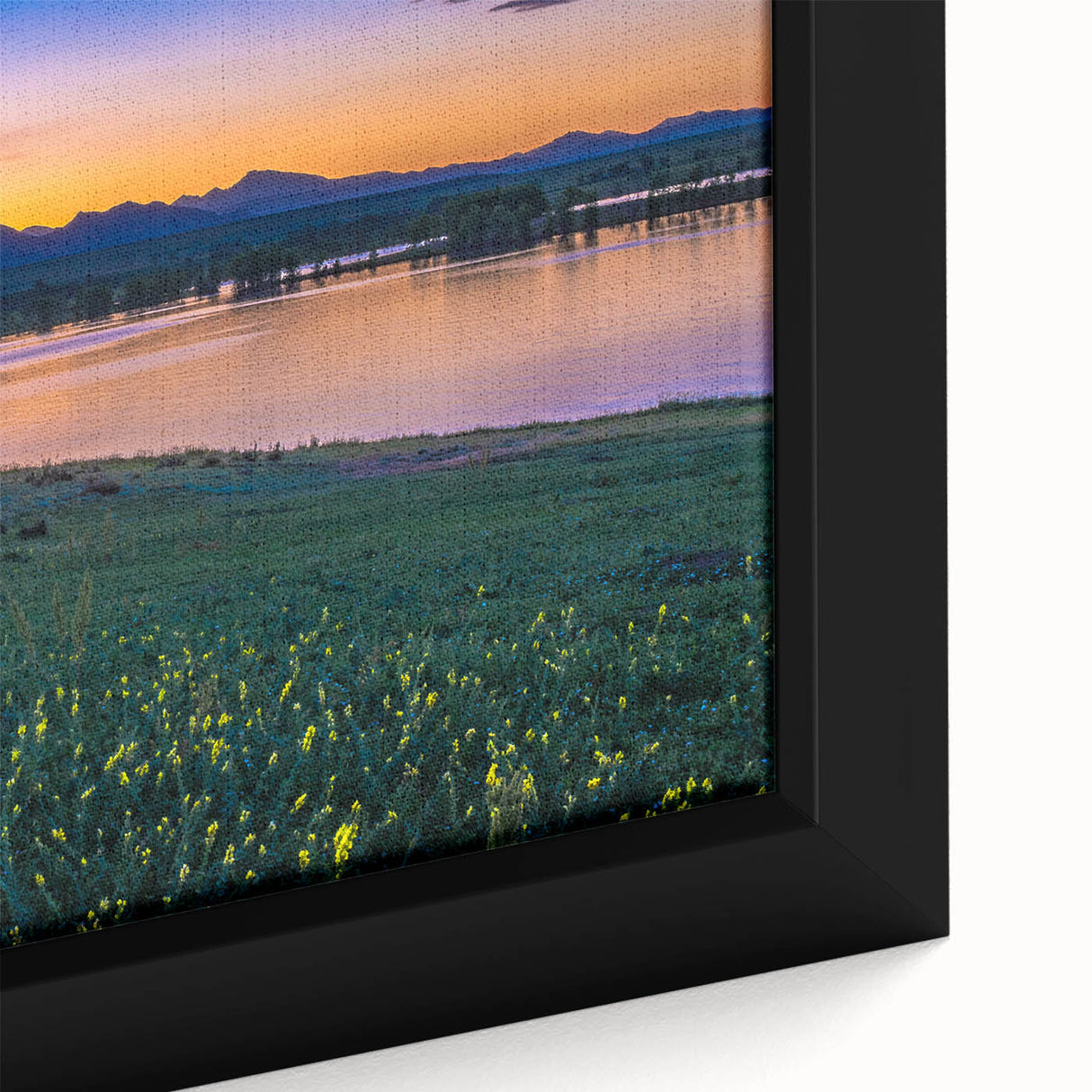 Textured black wall art featuring a colorful Boulder, Colorado scenery on extra large framed canvas.