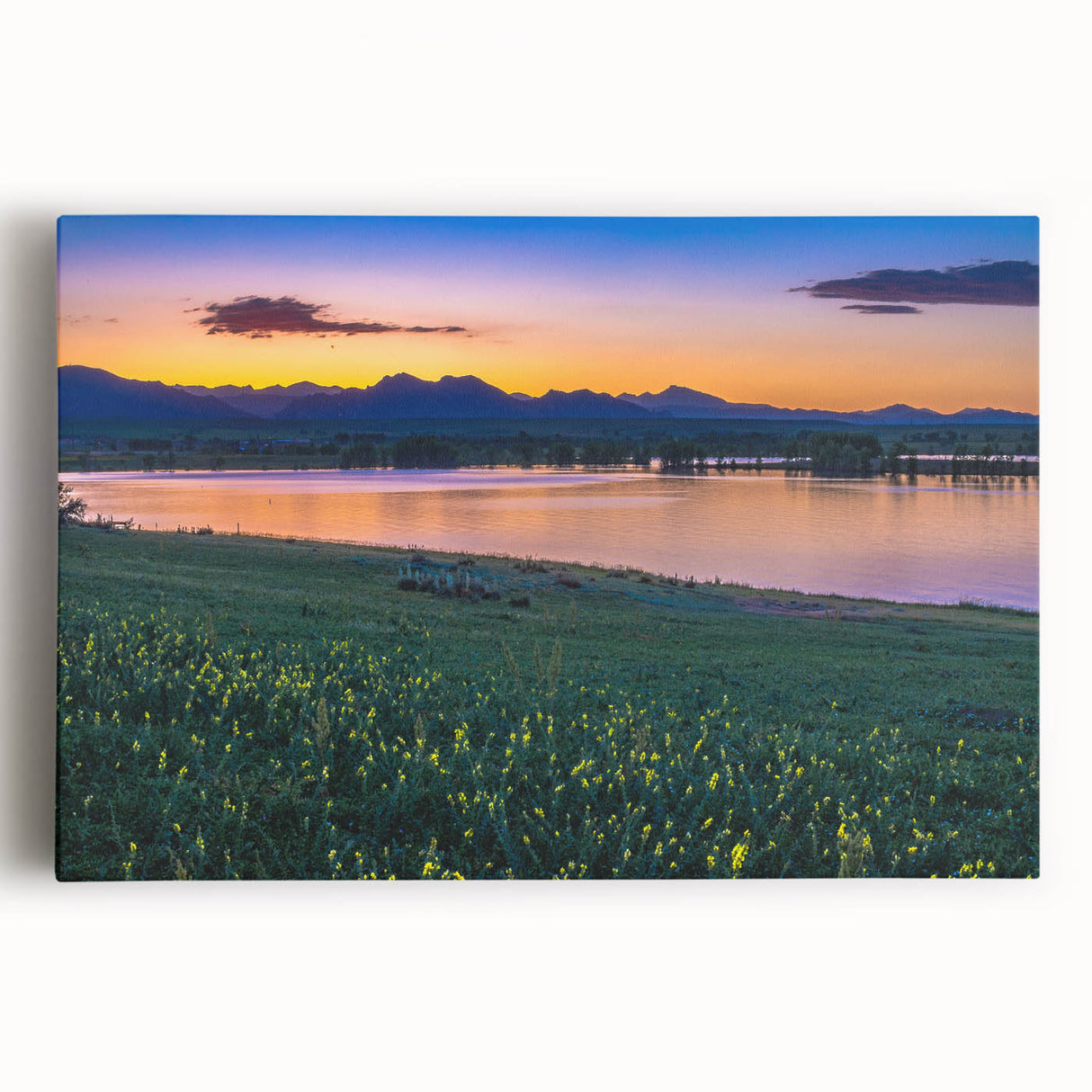Black and white photograph of Boulder, Colorado landscape on large stretched canvas, ideal for kitchen wall art.