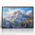 Large abstract wall art of Maroon Bells, Colorado in muted earth tones on framed acrylic.