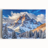 Black and white photo of Maroon Bells, Colorado on large stretched canvas, suitable for kitchen wall art.