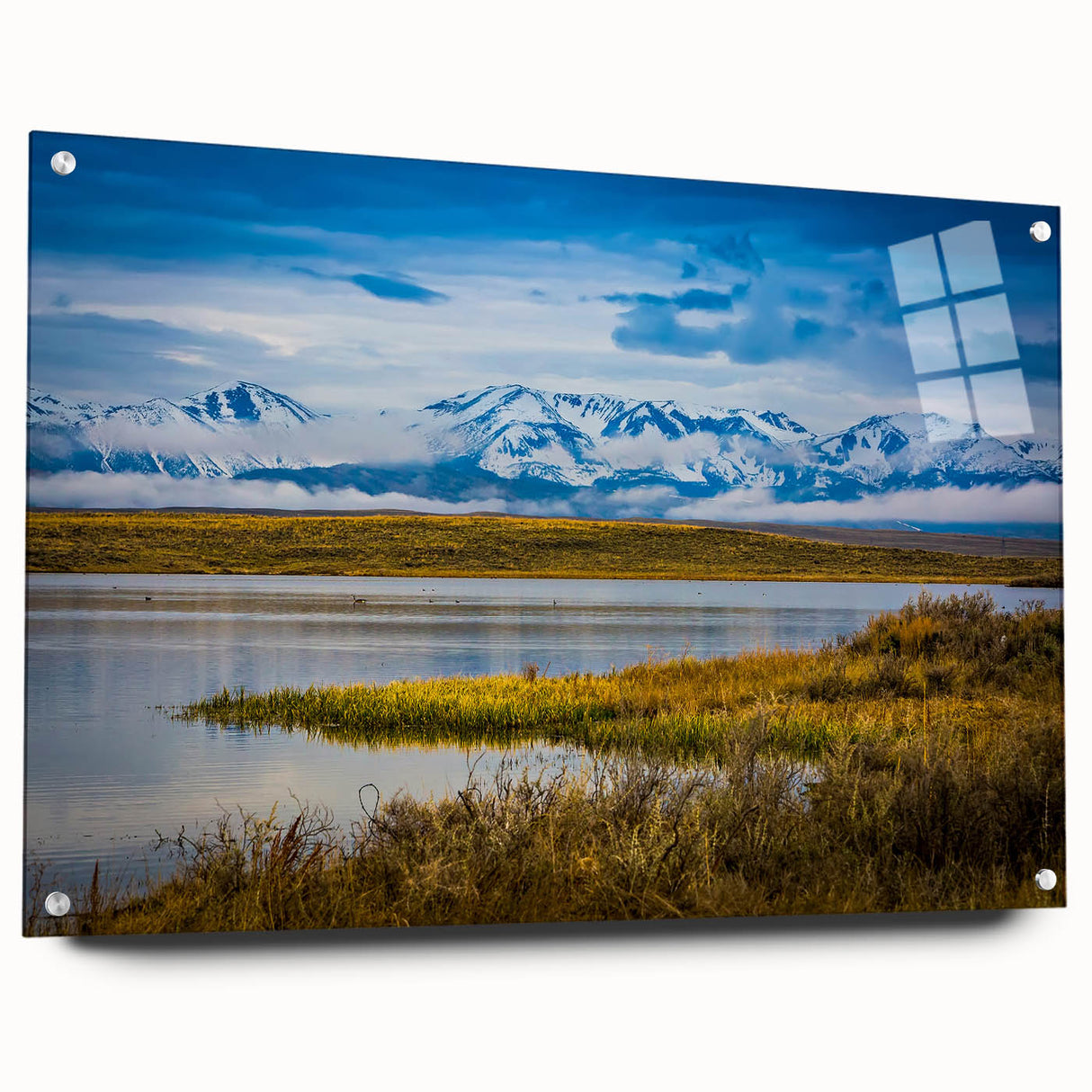 Acrylic print of Colorado Springs scenery with vibrant earth tones, ideal for dining room decor.
