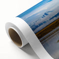 Art deco poster of Colorado Springs landscape on rolled canvas, with muted earth tones, ideal for nursery wall art.