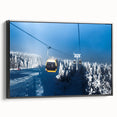 Black and white landscape art painting of Telluride, Colorado on framed canvas, ideal for bedroom decor.