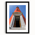 Abstract art print of Daytona scenery in vibrant colors on a textured, black-framed canvas, ideal for living room decor.