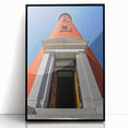 Large abstract wall art depicting the Daytona skyline in muted gray and blue tones on a framed acrylic.