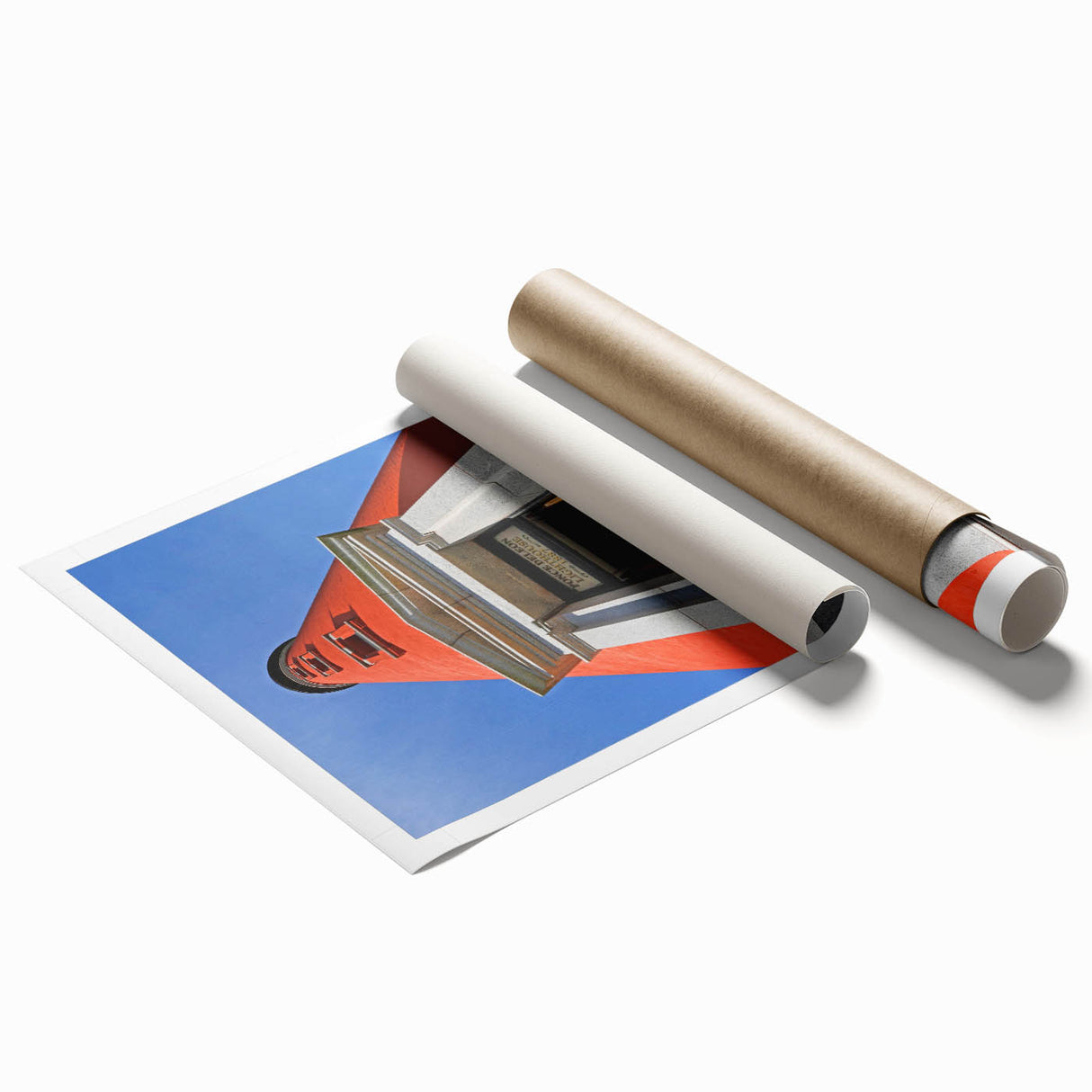 Rolled print of Daytona scenery with soft pastel shades, ideal for classy bathroom wall art.