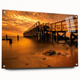 Large abstract wall art depicting the Delaware scenery in muted earth tones on acrylic glass.