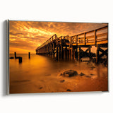 Landscape art painting of Delaware scenery on framed canvas, featuring colorful art in a vintage poster style.