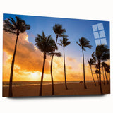 Acrylic print of a large abstract depiction of Fort Lauderdale in muted blue and gray tones.