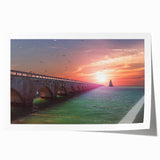 Extra large rolled print of Florida Keys scenery with vibrant ocean and sky tones, ideal for dining room wall art.