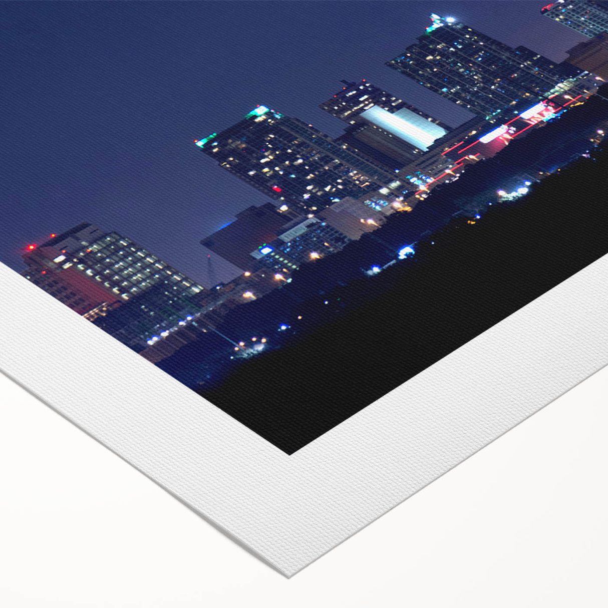 Art deco poster of Tampa skyline in pastel shades on rolled canvas, suitable for dining room wall art.
