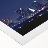 Art deco poster of Tampa skyline in pastel shades on rolled canvas, suitable for dining room wall art.