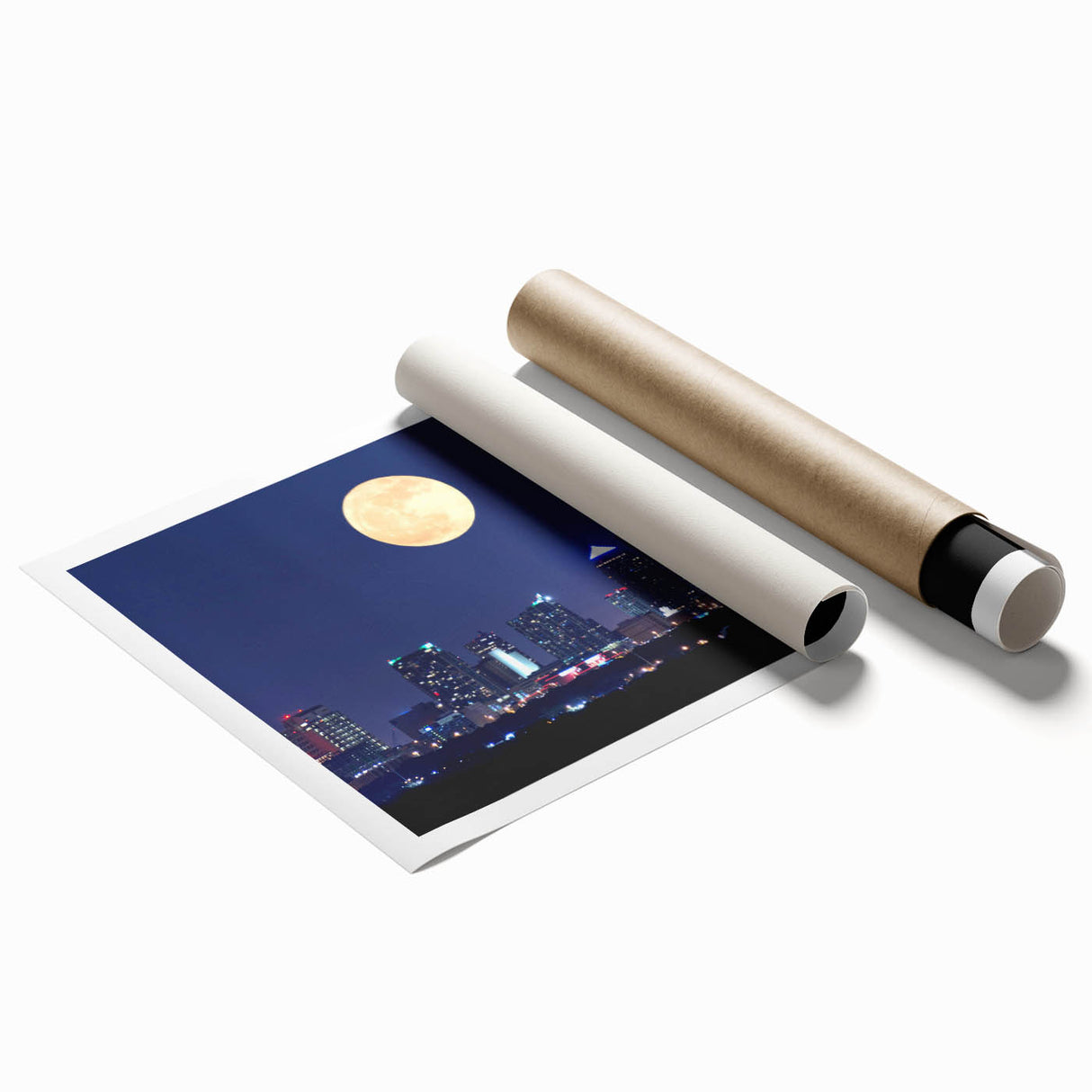Extra large rolled print of Tampa scenery with vibrant floral elements, ideal for classy bathroom wall art.