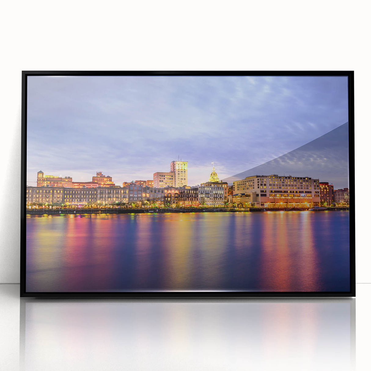 Large abstract wall art of Savannah, Georgia in muted earth tones on a framed acrylic print.