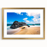 Extra large abstract art print of a textured Hawaiian landscape in muted earth tones on a framed canvas.
