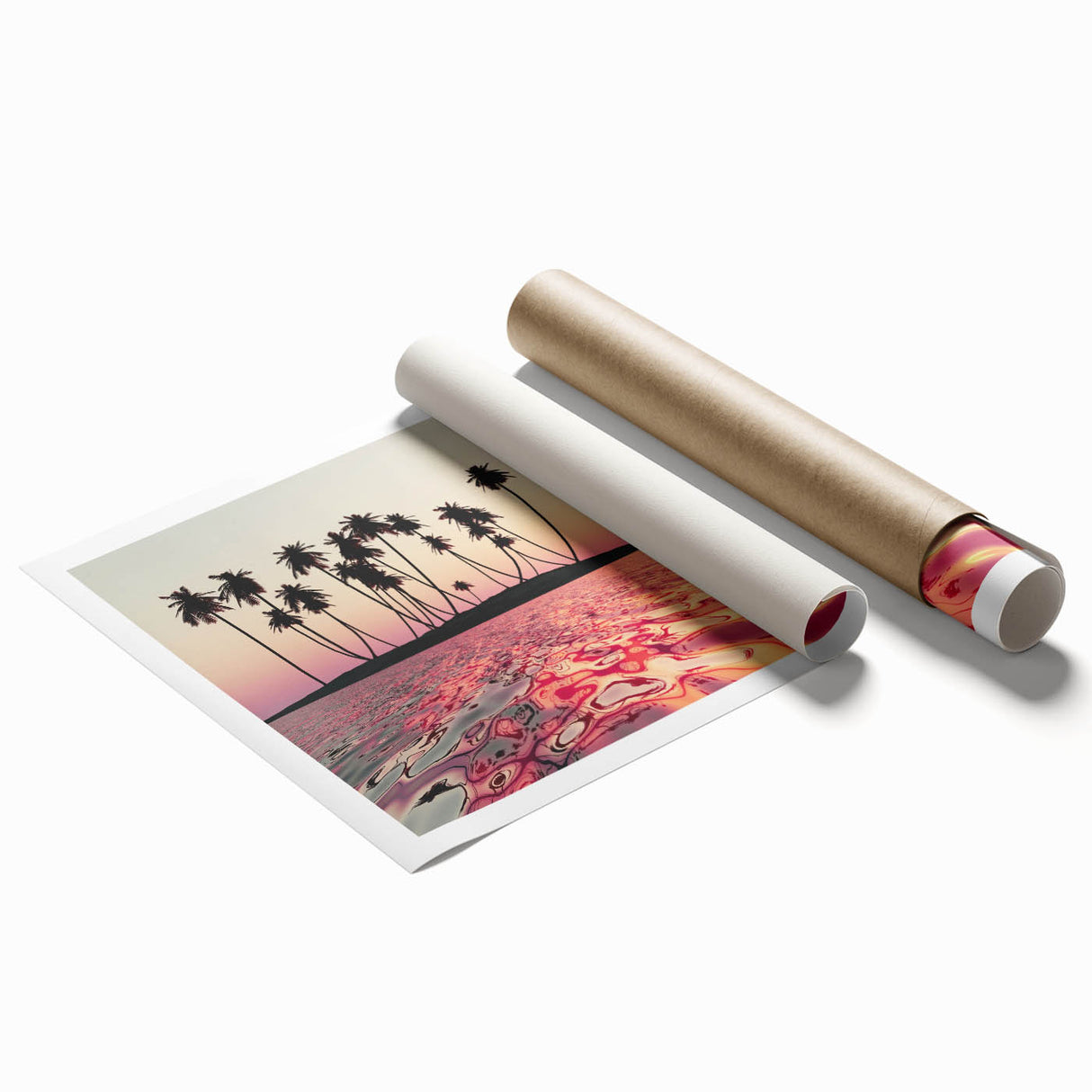 Extra large rolled print of lush Hawaiian scenery with vibrant green and blue tones, ideal for classy bathroom wall art.