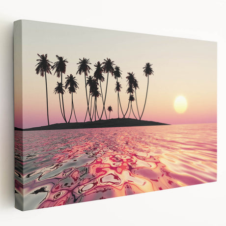 Stretched canvas depicting a vibrant Maui landscape in rich green and blue tones, ideal for kitchen wall art.