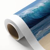 Art deco poster of Oahu scenery with pastel color palette on rolled canvas, ideal for nursery wall art.