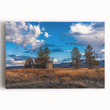 Black and white scenic Idaho landscape on stretched canvas, suitable as large kitchen wall art.