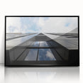 Large abstract wall art featuring a stylized Chicago skyline in black and white tones on a framed acrylic print.
